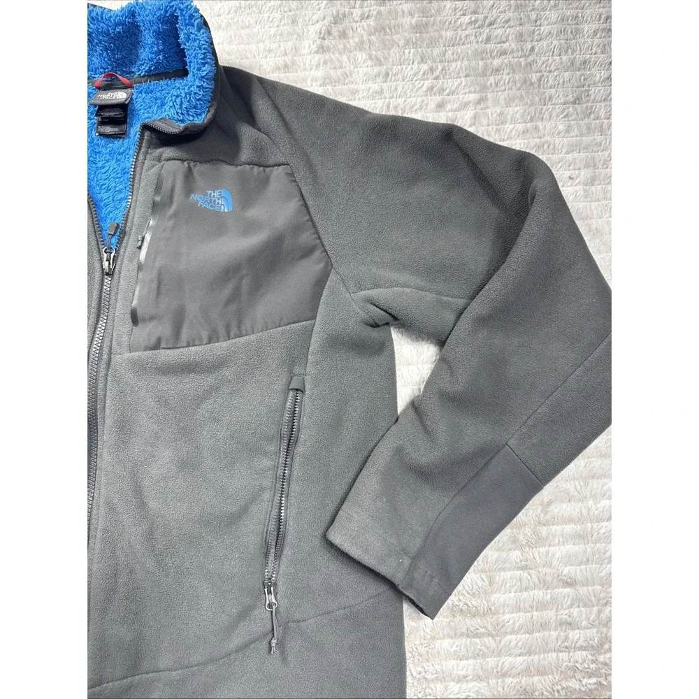 North Face Men's Medium Chimborazo Sherpa-Lined Fleece Full Zip Jacket Gray NICE